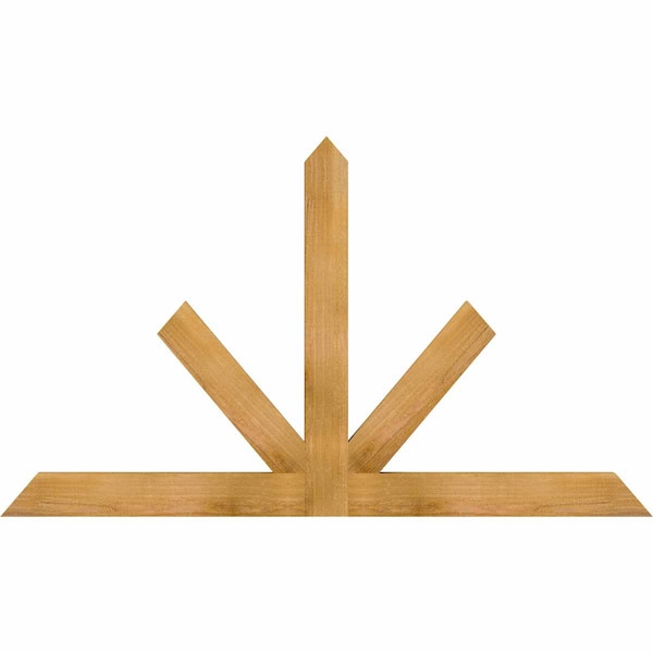 Ekena Millwork Saratoga Rough Sawn Timber Gable Bracket, Western Red Cedar, 60"W x 35"H x 2"D x 4"F, 14/12 Pitch GBW060X35X0204SAR00RWR - main